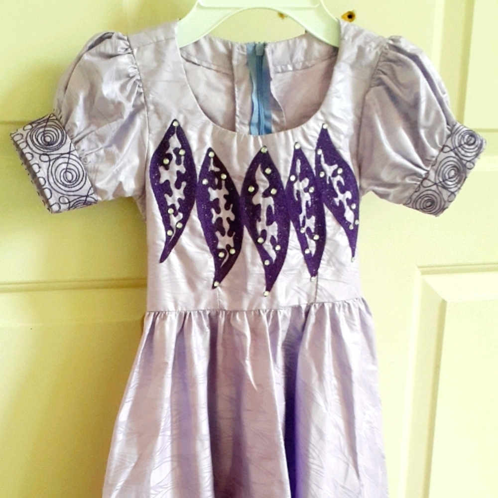 Girls Embroidered Bazin Riche Dress